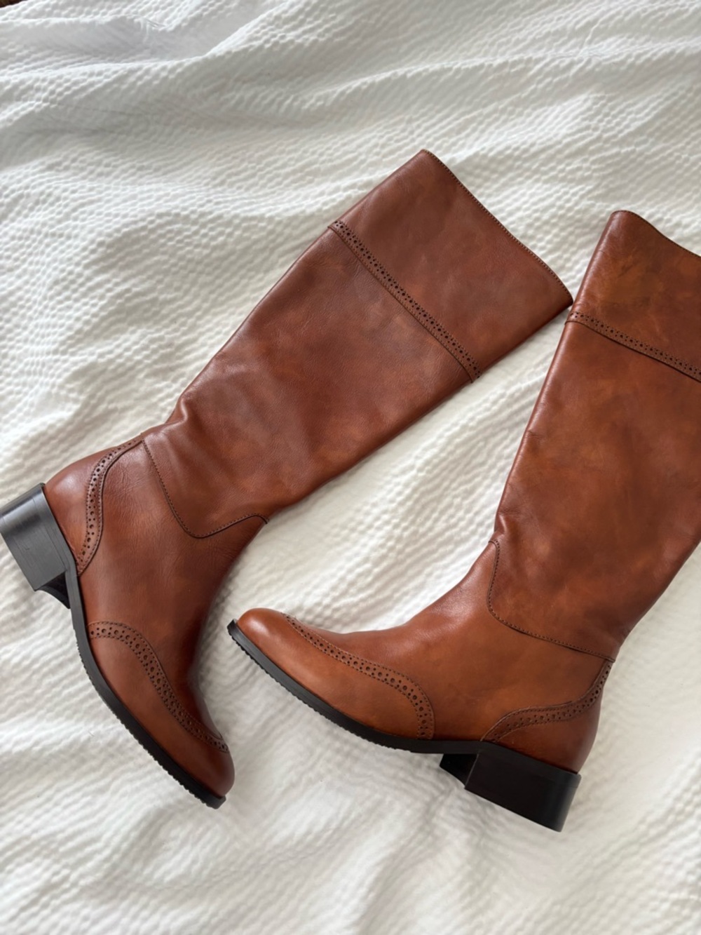 Duo Boots Brown Leather Shaft Knee High Boots